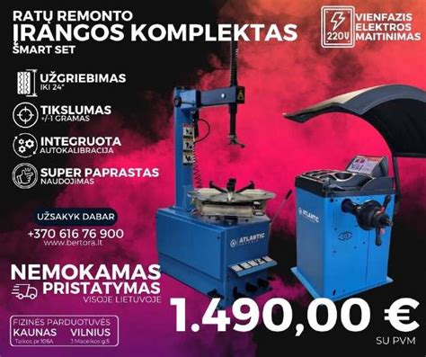 Infografika: ratų montavimo ir balansavimo įranga