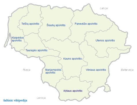 Žemėlapis su pristatymo rajonais ir siuntimo galimybėmis