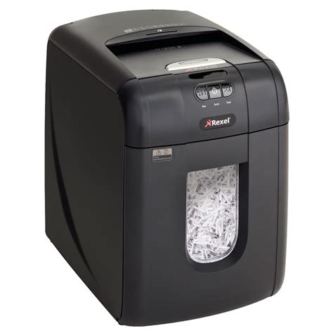 The Rexel Auto+ 130X document shredder showing its auto-feed tray