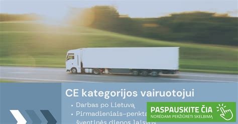 Infografika: reikalavimai CE vairuotojui