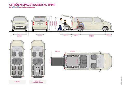 Citroën Spacetourer interjero konfigūracijų schema