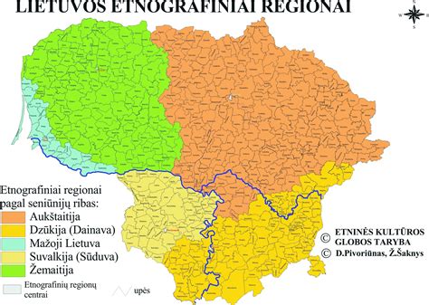 Lietuvos regionų žemėlapis su transporto srautais