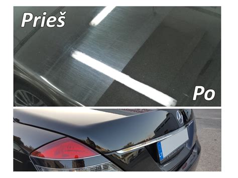 Automobilio kėbulo poliravimas prieš ir po nuotraukos
