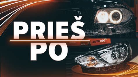 Automobilių priekinių ir galinių žibintų tipų infografika