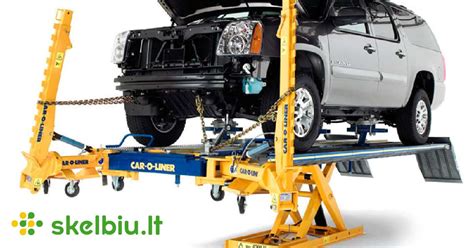 Automobilio kėbulo geometrijos atstatymo schema su CAR-O-LINER stendu
