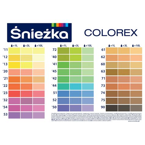 Infografika: Śnieżka COLOREX pigmentų paletė