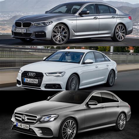 Palyginimo diagrama tarp BMW 528, Audi A6 ir Mercedes E-Class