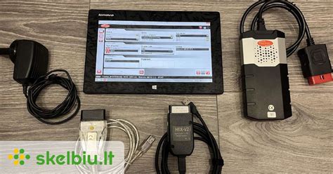 Sisteminė automobilio elektronikos komponentų schema su diagnostikos įrankiu