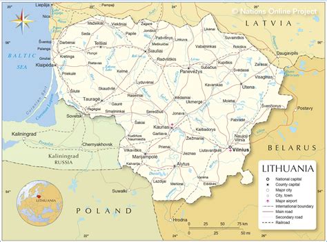 Map showing Ermitazas store locations in Lithuania