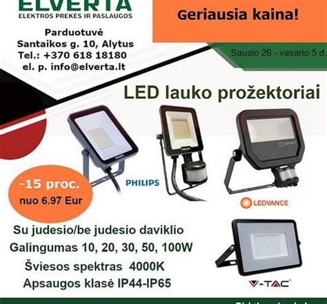 Įvairių tipų LED prožektoriai ir jų paskirtis