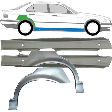 BMW E36 galinio tilto sustiprinimo plokštelių rinkinys