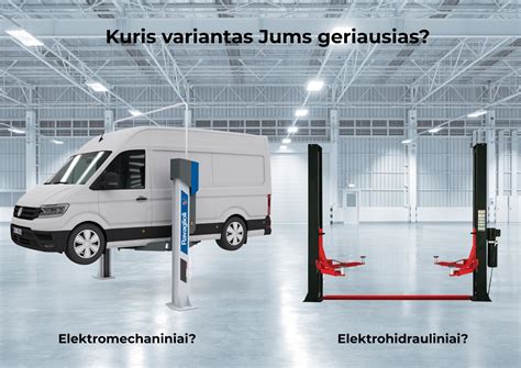 Nuotrauka, vaizduojanti dviejų kolonų automobilio keltuvą autoservise