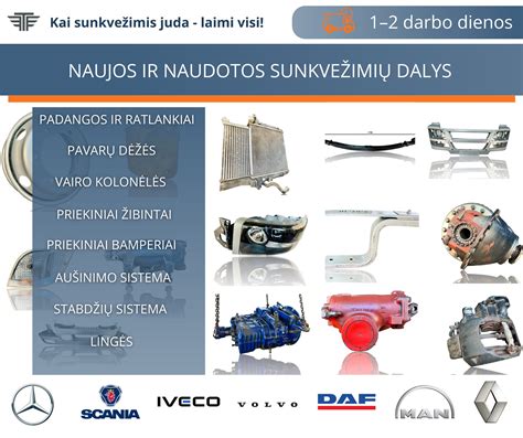 Naujos ir naudotos sunkvežimių dalių palyginimas (infografika)