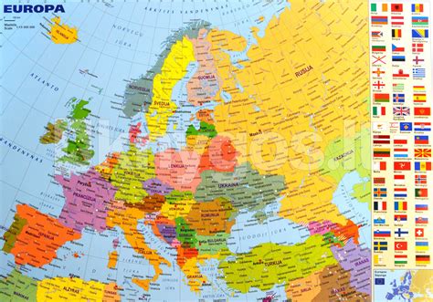 Europos žemėlapis su svarbiausiais transporto maršrutais