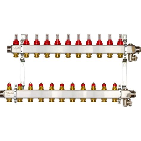 Nuotrauka: Grindinio šildymo kolektorius su srauto matuokliais