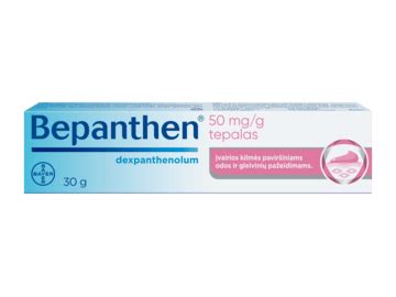 Bepanthen tepalo pakuotė ir vaizdas, iliustruojantis odos atsinaujinimą
