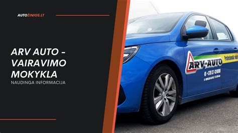 Vairavimo mokyklos ARV-Auto logotipas ir šūkis