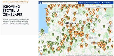 Lietuvos elektromobilių įkrovimo stotelių žemėlapis