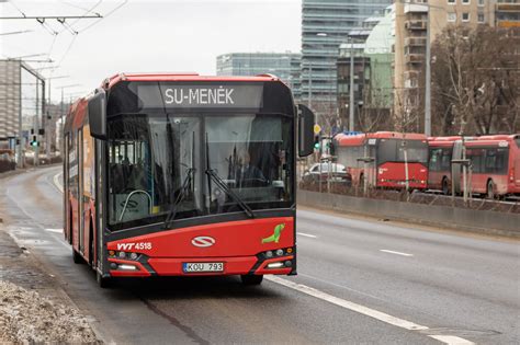 Autobusas Trumsės miesto gatvėmis, Norvegija, žiemą