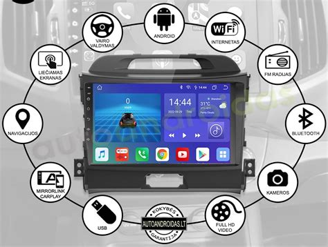 Multimedijos navigacijos sistema automobiliui Kia Sportage su 9 colių ekranu