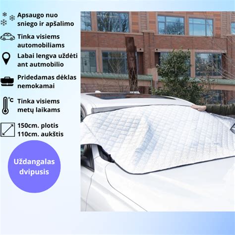Schema, rodanti, kaip automobilio langų uždangalas apsaugo nuo saulės ir šalčio