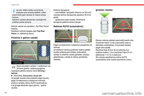 Vaizdas iš priekinės Volvo automobilio kameros, rodantis riboto matomumo situaciją