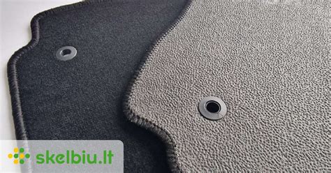 Įvairių tipų automobilinių salono ir bagažinės kilimėlių pavyzdžiai (tekstiliniai, guminiai, poliuretaniniai, EVA)