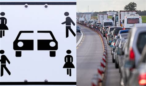 Teminė nuotrauka su kelio ženklais ir automobiliu