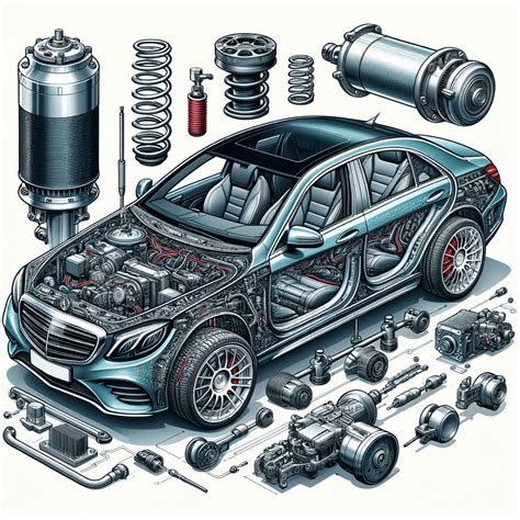 Mercedes-Benz CLS Airmatic pakabos komponentų diagrama
