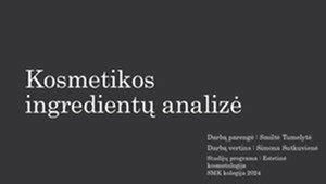 Kosmetikos ingredientų paaiškinimas infografikoje