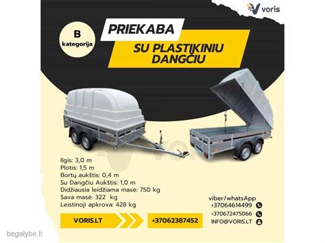 Skirtingų dydžių ir tipų priekabos, paruoštos nuomai