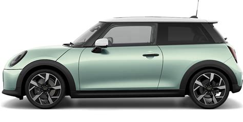 MINI Cooper 5-durų automobilio eksterjero dizainas su įvairiatoniu stogu