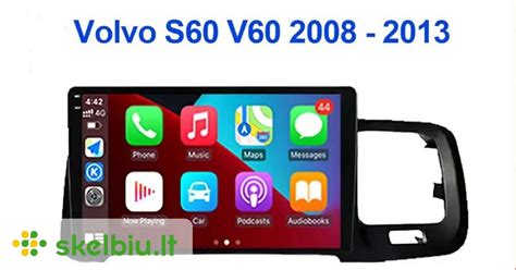 Šiuolaikinės Volvo S60 multimedijos sistemos parkavimo asistento ekranas
