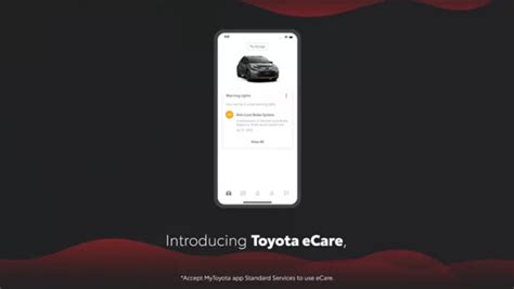 MyToyota programėlės vartotojo sąsajos ekrano nuotraukos