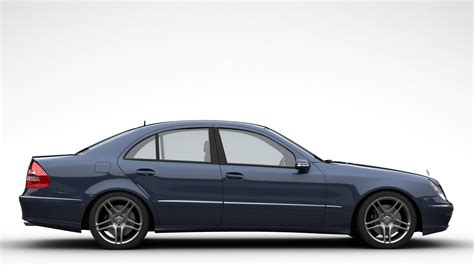 Sschema: Mercedes-Benz E-Class W211 techninių mazgų išdėstymas ir kėbulo parametrai.