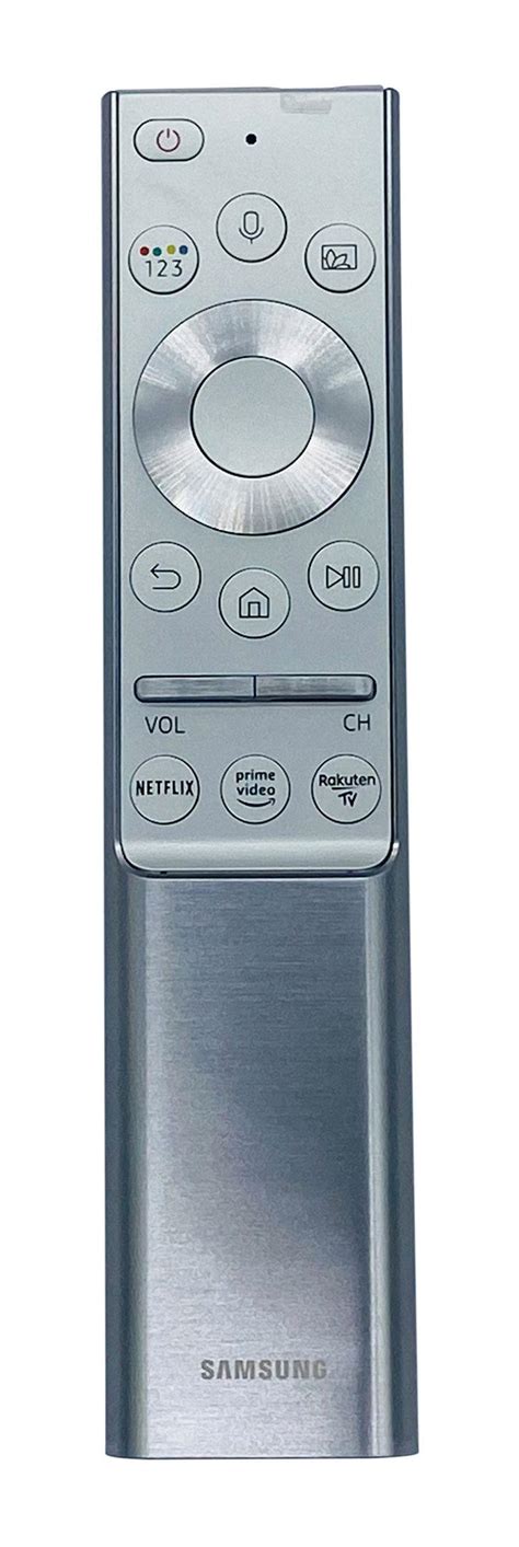 Schematiškai pavaizduotas „Samsung“ nuotolinio valdymo pultelis ir mygtukai „Grįžti“ bei „Paleisti / sustabdyti“