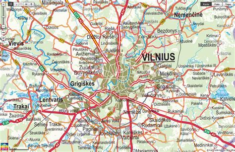 Vilniaus miesto mokamų stovėjimo zonų žemėlapis su spalvotu žymėjimu