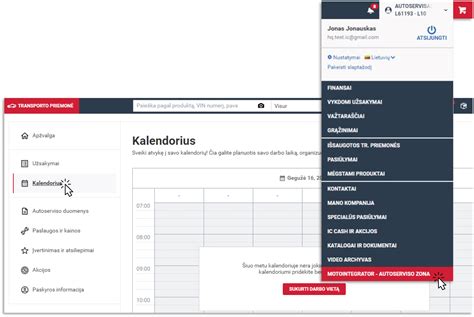 Autoserviso užduočių planavimo sistemos vizualizacija