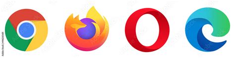 Piktograma, iliustruojanti palaikomas naršykles: Google Chrome, Mozilla Firefox, Microsoft Edge.