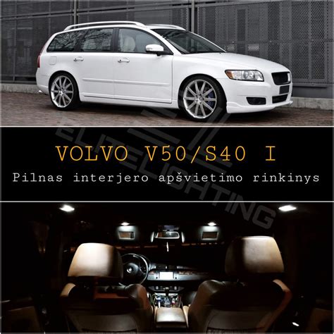 Sumažinta Volvo V50 interjero schema, pabrėžiant minimalistinę centrinę konsolę