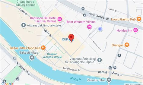CUP lauko aikštelės žemėlapis su vietų išdėstymu
