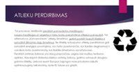 Infografika apie atliekų perdirbimo procesus (nuo padangų gumos iki garso izoliacijos plokščių)