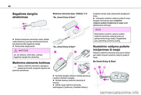 Skena, vaizduojanti transporto priemonės valdymo sąsają ir bagažinės atidarymo funkciją