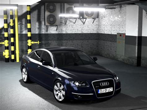 Audi A6 C6 modelio išorės vaizdas ir interjero erdvės schema
