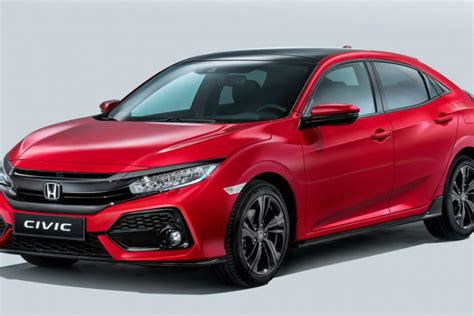 Naujausios kartos Honda Civic siluetas gatvėje, pabrėžiantis sportiškas kupė dizaino linijas