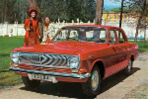 „Volga“ GAZ 21 raudonos spalvos modelis su odiniu salonu