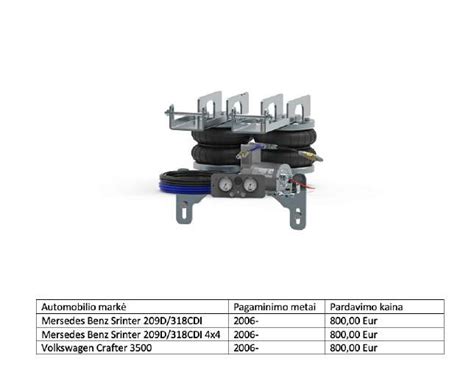 Mercedes-Benz S-klasės pneumatinės pakabos schema ir sandara