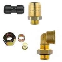 Įvairių tipų RAUFOSS pneumatinės jungtys ir jų matmenys