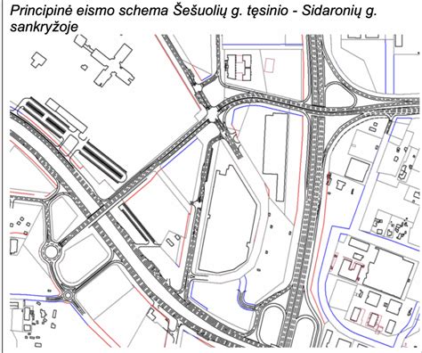 Sankryžos ties Pilaitės prospektu schema