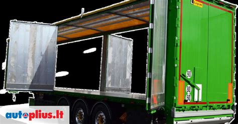 Ilustracija su priekabos pavadinimu ir gamintojo logotipu